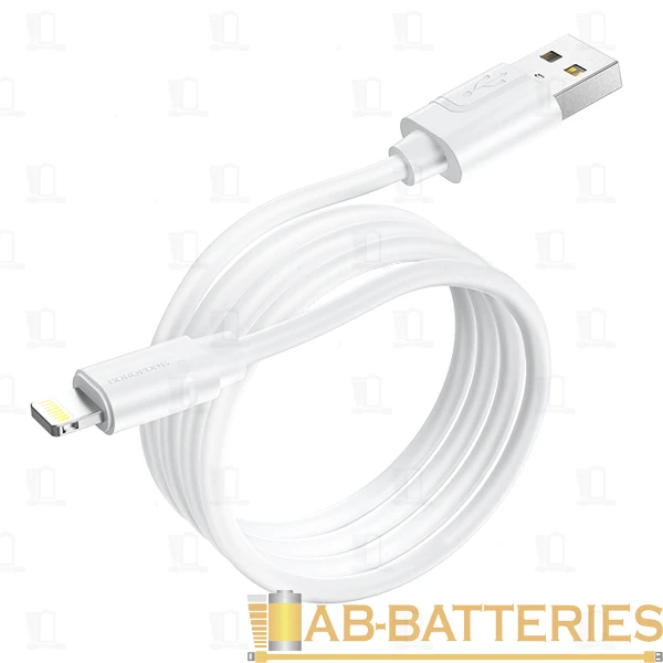 Кабель Borofone BX55 USB (m)-Lightning (m) 1.0м 2.4A силикон белый (1/360)
