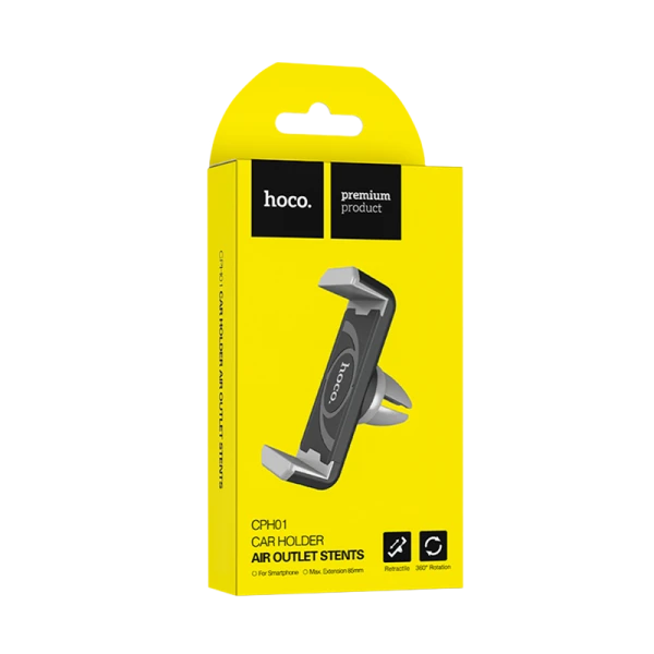Держатель автомобильный HOCO CPH01 в воздуховод белый (1/268)