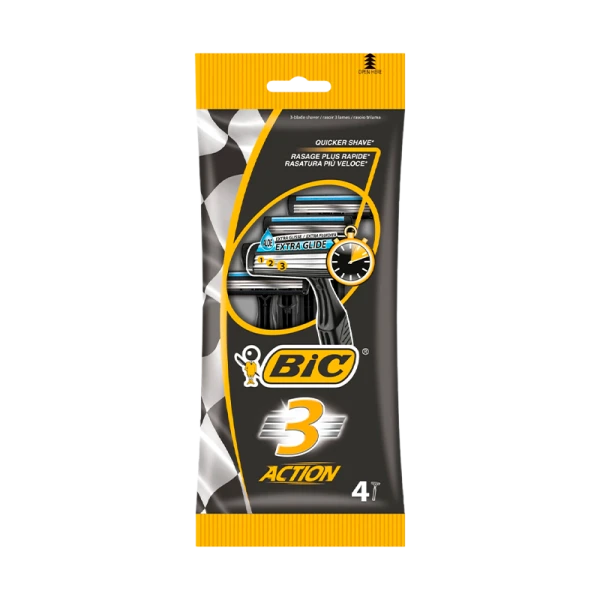 Бритва BIC "БИК 3 Экшен" 3 лезвия пластиковая ручка 8шт. (1/10)