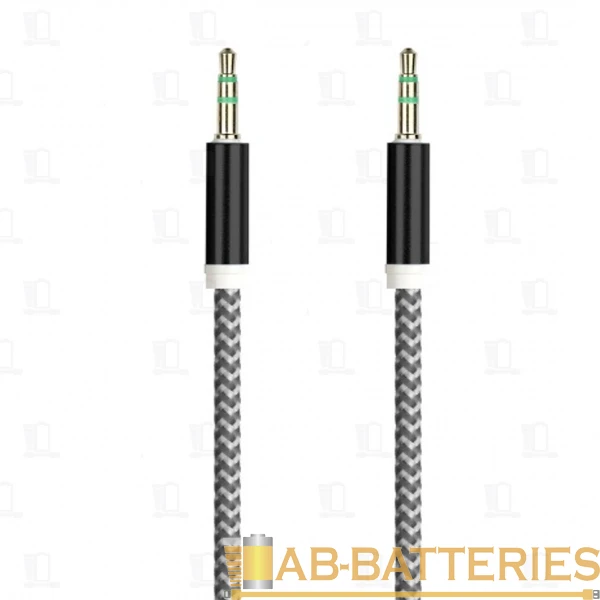 Кабель AUX Smartbuy Jack 3.5mm (m)-Jack 3.5mm (m) 1.0м нейлон черный (1/100)