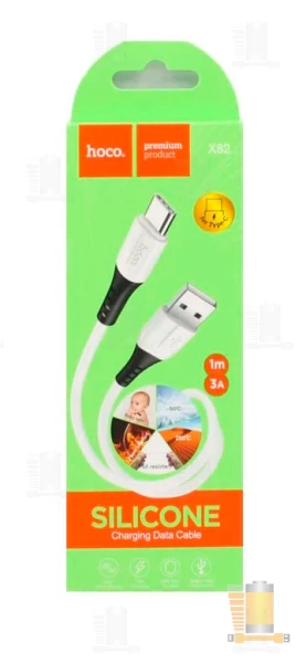 Кабель HOCO X82 Type-C (m)-Type-C (m) 1.0м 3.0A 60W силикон черный (1/31/310)