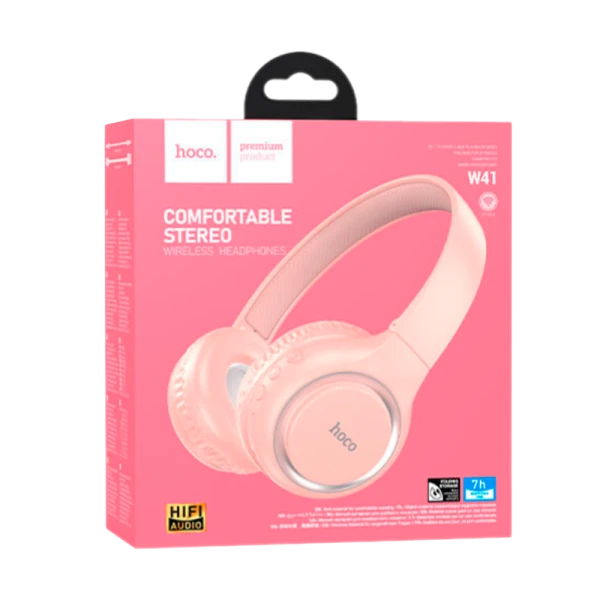 Наушники полноразмерные HOCO W41 bluetooth 5.3 розовый (1/60)