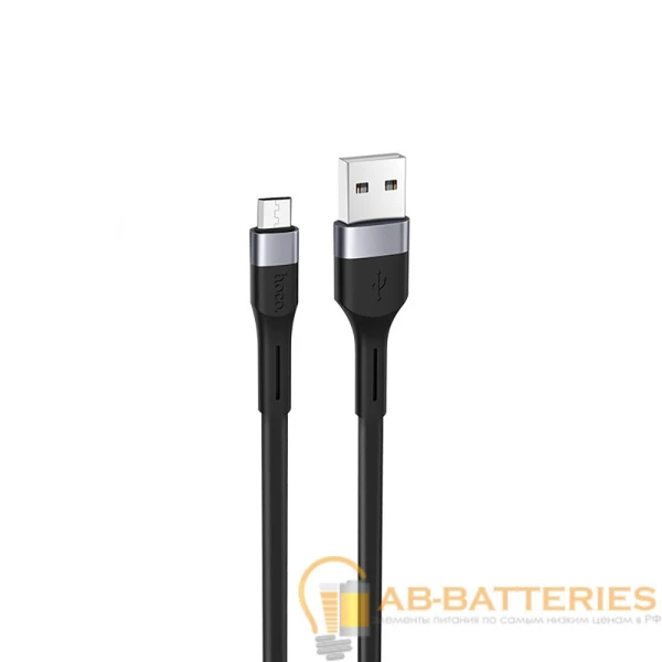 Кабель HOCO X34 USB (m)-microUSB (m) 1.0м 2.4A силикон черный (1/31/310)