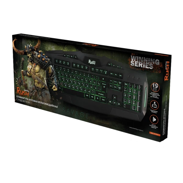 Клавиатура проводная Smartbuy 311 RUSH Savage игровая USB 1.5м черный (1/20)