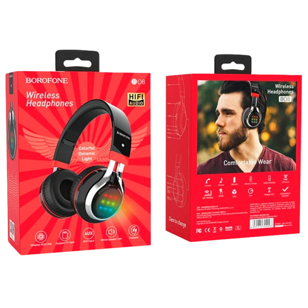 Наушники полноразмерные Borofone BO8 bluetooth 5.0 с микр. черный (1/12/36)