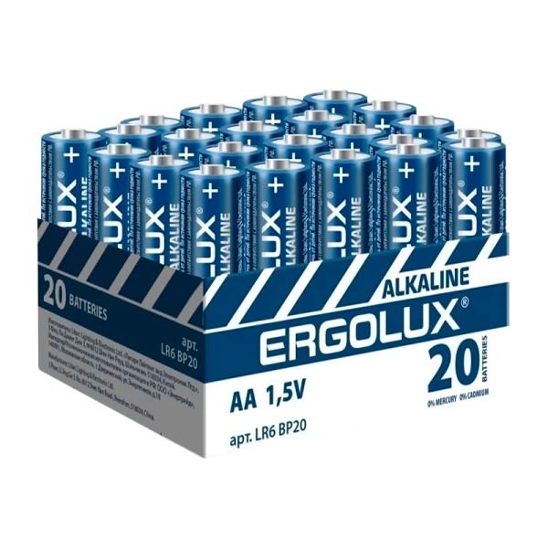 Батарейка Ergolux LR6 AA BOX20 ПРОМО Alkaline 1.5V