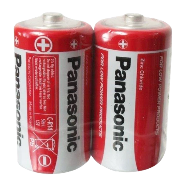 Батарейка Panasonic R14 C Shrink 2 Zinc Carbon 1.5V (2/24/120)