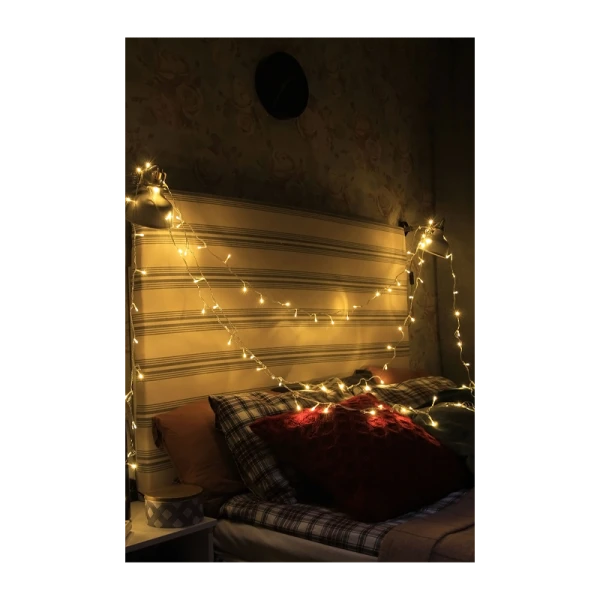 Гирлянда Космос 100LED 10.8м лампочки нить 8 режимов белый (1/50)