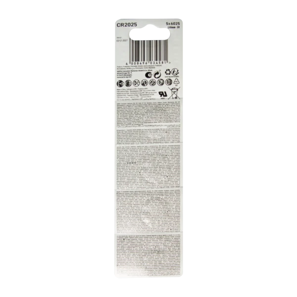 Батарейка Varta ENERGY CR2025 BL5 Lithium 3V (6025) (5/100/500)