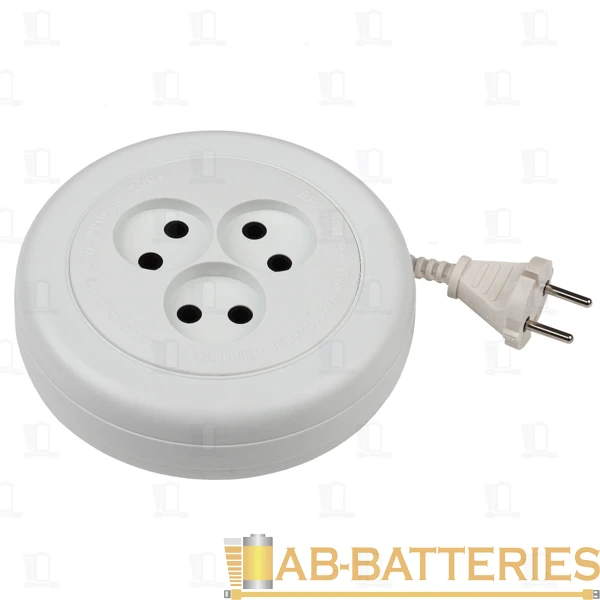 Удлинитель ЭРА UR 3р.Б/З 6A 3.0м круглый белый (1/5/20)