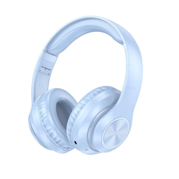 Наушники полноразмерные Borofone BO24 bluetooth 5.3 с микр. голубой (1/24)