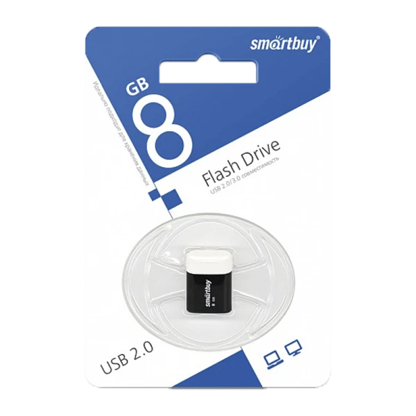 Флеш-накопитель Smartbuy Lara 8GB USB2.0 пластик черный