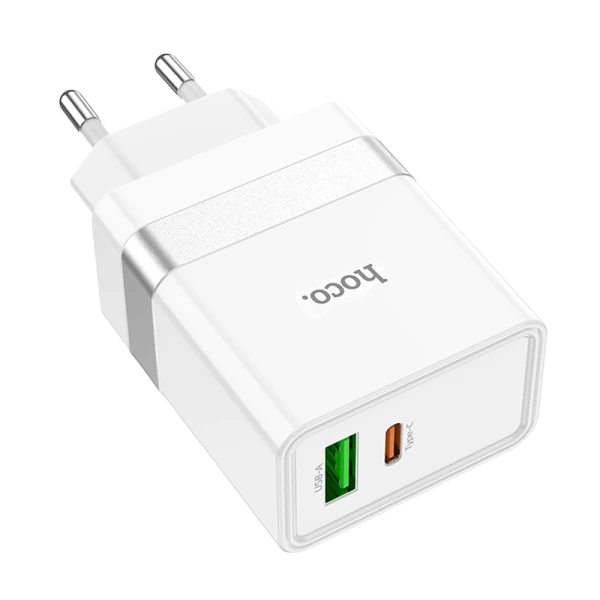 Сетевое З/У HOCO N21 1USB/Type-C 3.0A 30W PD3.0 белый (1/12/120)