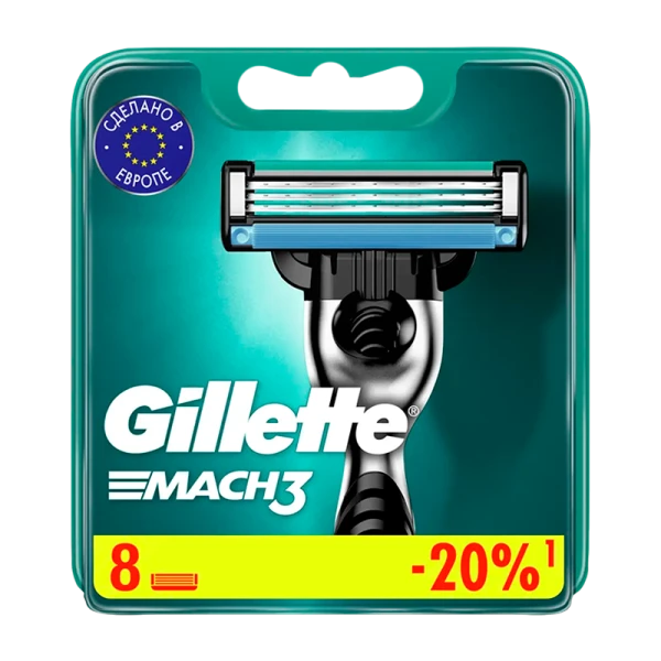 Сменные кассеты Gillette MACH3 3 лезвия 8шт. (цена за 1 шт) (8/80)