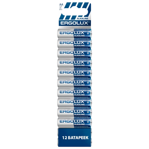 Батарейка Ergolux LR6 AA bl12 ПРОМО Alkaline 1.5V