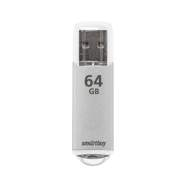 Флеш-накопитель Smartbuy V-Cut 64GB USB2.0 пластик серебряный