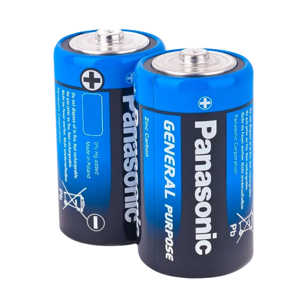 *Батарейка Panasonic GENERAL Purpose R20 D Shrink 2 1.5V (2/24/288) 