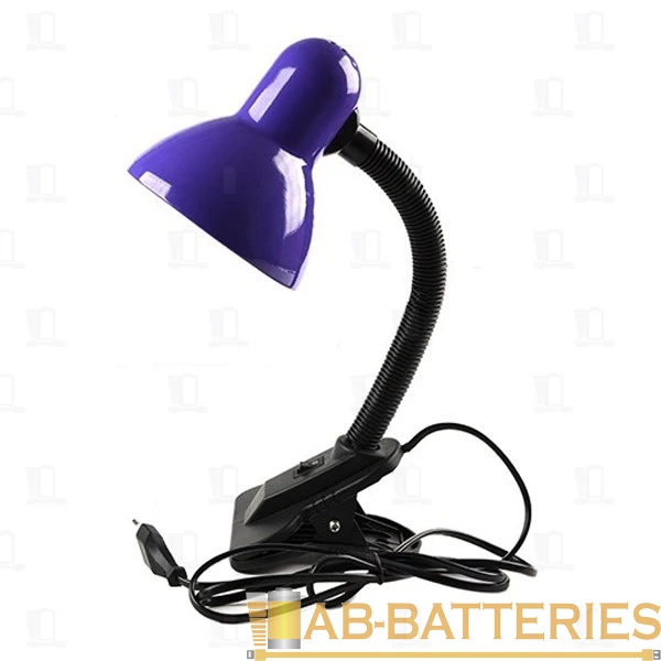 Светильник настольный Camelion KD-320 60W 230V E27 прищепка синий (1/12)
