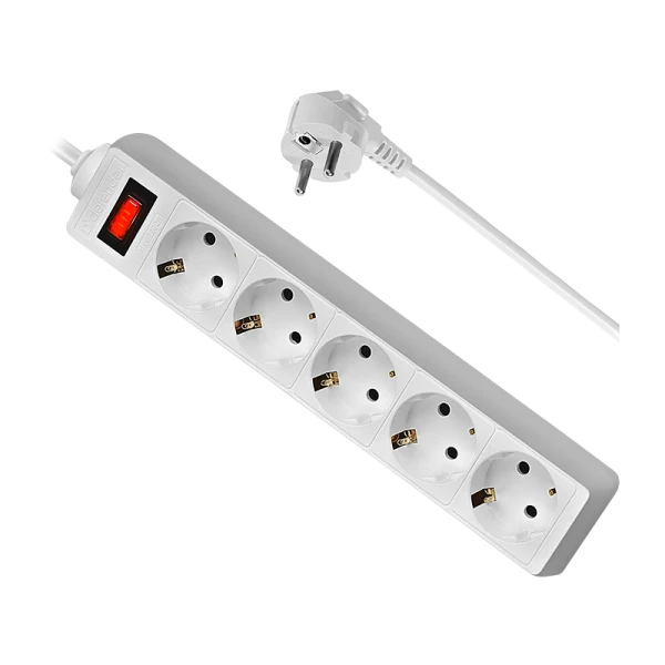 Сетевой фильтр Defender ES 5р.С/З 10A 125 Дж 1.8м белый (1/45)