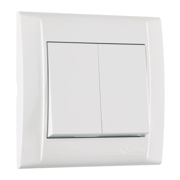 Выключатель Makel Defne 2-клав.10A пластик белый 42001003 (1/12)