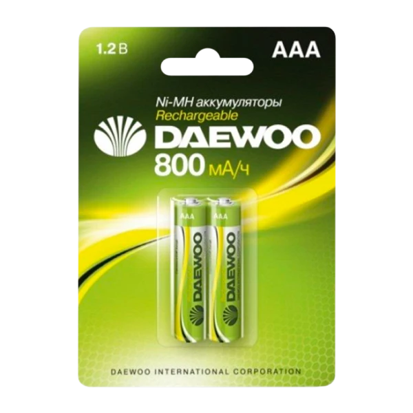 Аккумулятор бытовой Daewoo HR03 AAA BL2 NI-MH 800mAh (2/20/100)
