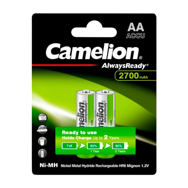 Аккумулятор предзаряженный RTU Camelion HR6 AA BL2 NI-MH Always Ready 2700mAh (2/24/384)