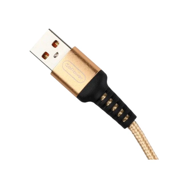 Кабель GoPower GP02T USB (m)-Type-C (m) 1.0м 2.4A нейлон золотой (1/200/800)