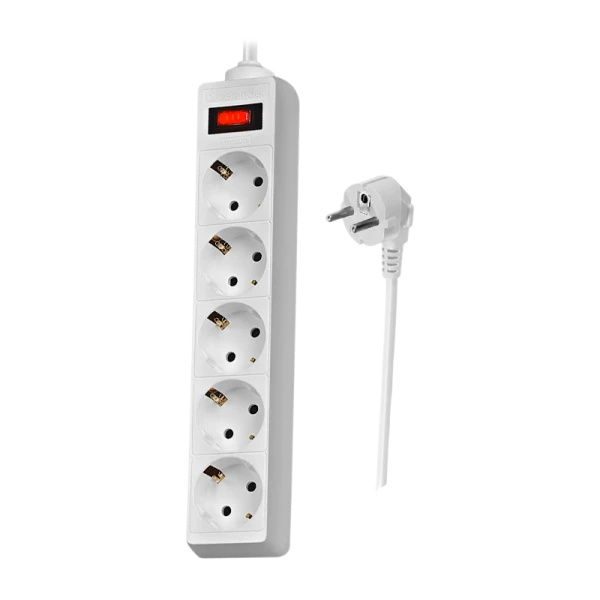 Сетевой фильтр Defender ES 5р.С/З 10A 125 Дж 3.0м белый (1/45)