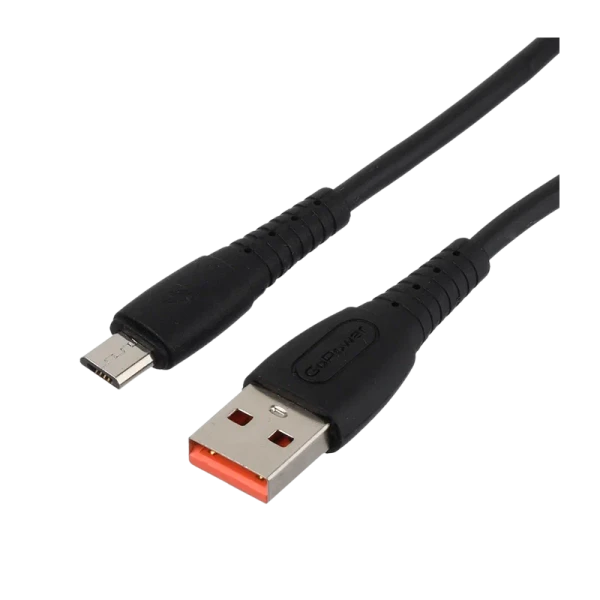 Кабель GoPower GP07M USB (m)-microUSB (m) 1.0м 2.4A силикон черный (1/200/800)