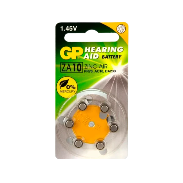 Батарейка GP ZA10 BL6 Zinc Air 1.45V (6/60/300/3000)