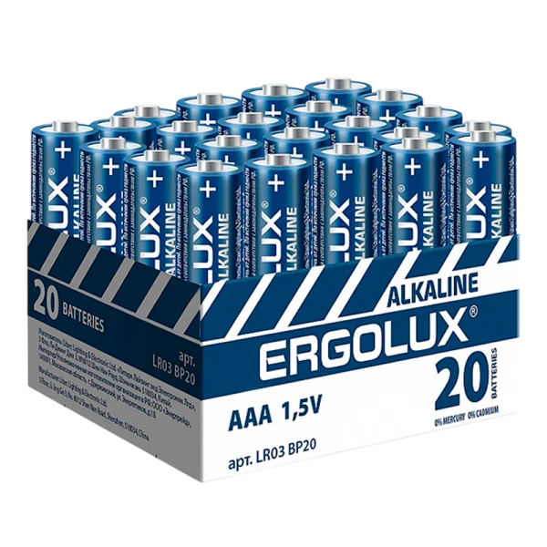 Батарейка Ergolux LR03 AAA BOX20 ПРОМО Alkaline 1.5V