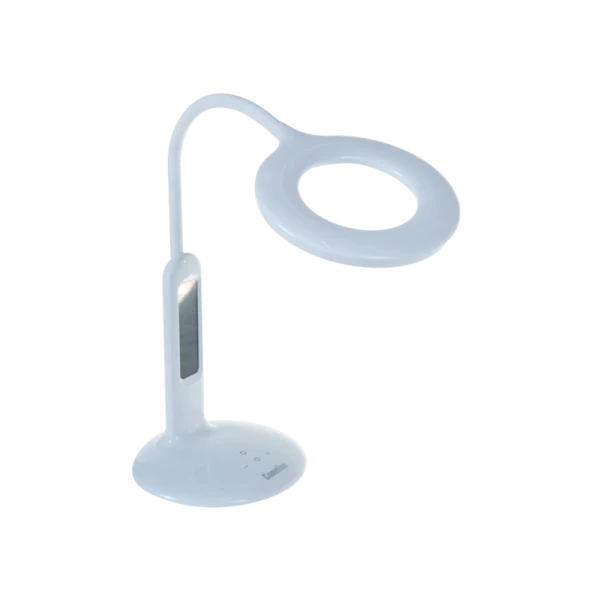 Светильник настольный Camelion KD-823 8W 230V 1LED на основании сенс. термометр белый (1/10)