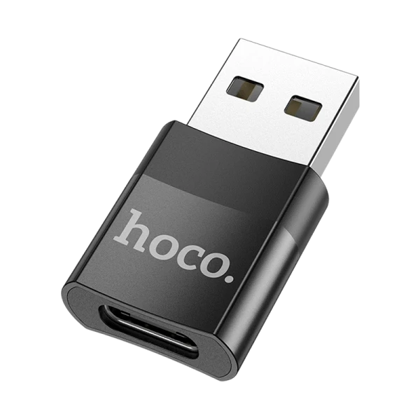 Адаптер HOCO UA17 USB (m)-Type-C (f) черный (1/37/370)