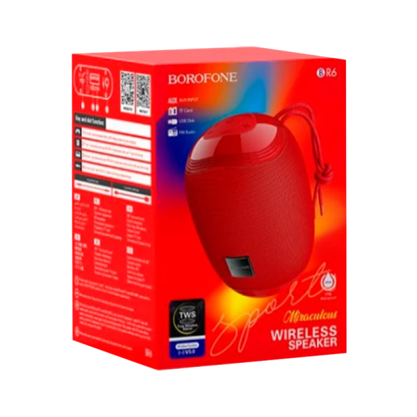 Портативная колонка Borofone BR6 bluetooth 5.0 microSD красный (1/60)