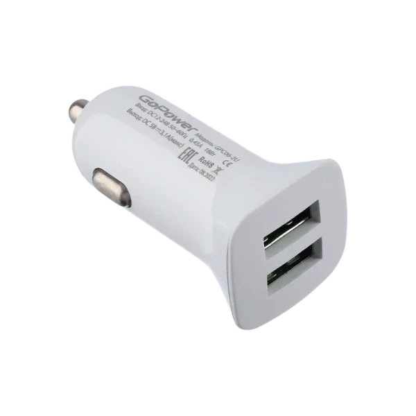 Автомобильное З/У GoPower GPC06-2U 2USB белый (1/200)
