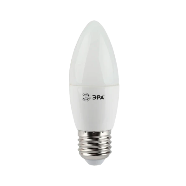 Лампа светодиодная ЭРА B35 E27 7W 2700К 170-265V свеча прозрачная (1/6/60)
