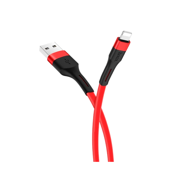 Кабель HOCO X34 USB (m)-Lightning (m) 1.0м 2.4A силикон красный (1/31/310)