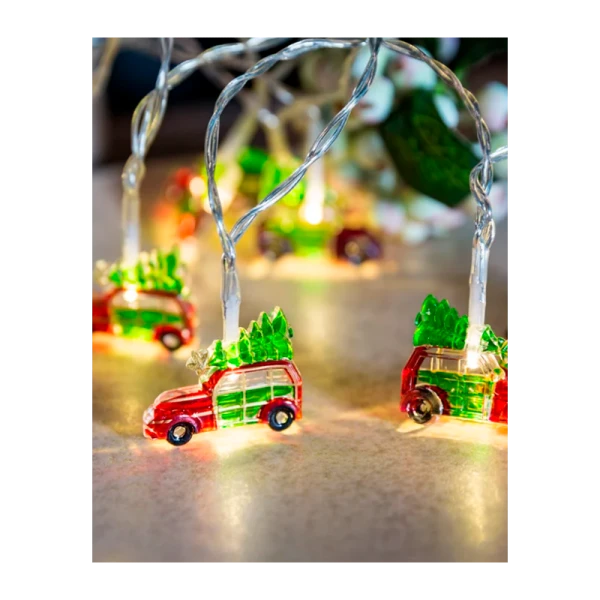 Гирлянда Космос Машинки 10LED 1,35+0,3м 4*1*3см белый теплый (1/24)