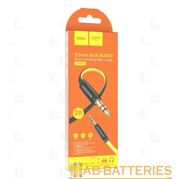 Кабель AUX HOCO UPA16 Jack 3.5mm (m)-Jack 3.5mm (m) 1.0м TPE желтый (1/37/370)