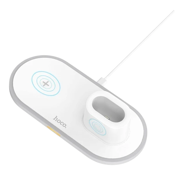 Беспроводное З/У HOCO CW21 2.0A 10W Apple Watch+Airpods белый (1/44)