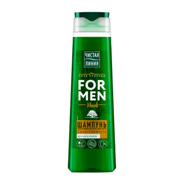 Шампунь Чистая линия мужской дуб и масло конопли 400 мл укрепляющий (1/6)