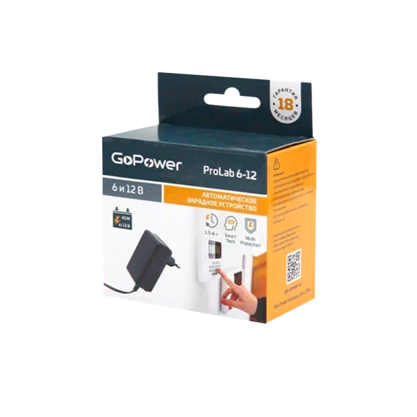 З/У для свинцово-кислотных аккумуляторов 6 и 12V GoPower ProLab 6-12 1.0A (1/100)