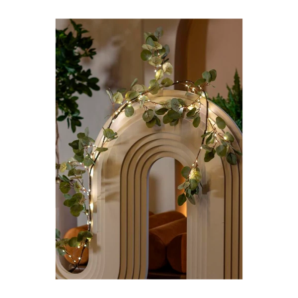 Гирлянда Космос Ветвь эвкалипта 96LED 1,8м 6ч таймер белый теплый (1/32)