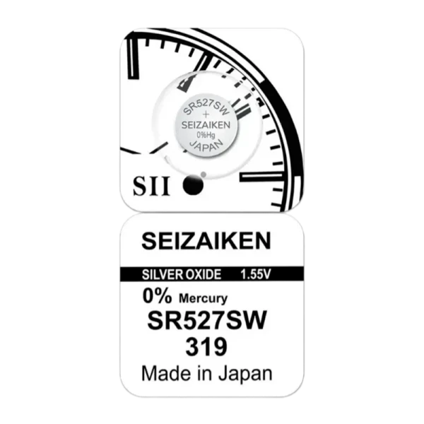 Батарейка SEIZAIKEN 319 (SR527SW) Silver Oxide 1.55V (1/10/100/1000)