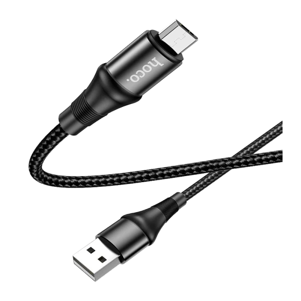 Кабель HOCO X50 USB (m)-microUSB (m) 1.0м 2.4A нейлон черный (1/31/310)