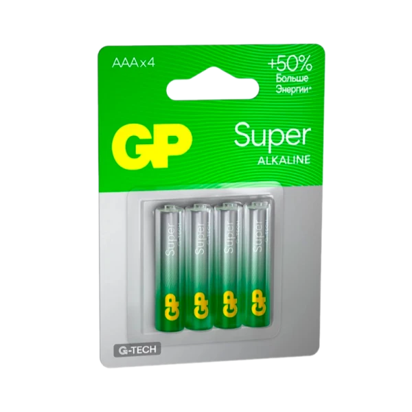 Батарейка GP Super G-Tech LR03 AAA BL4 Alkaline 1.5V (4/40/160) R