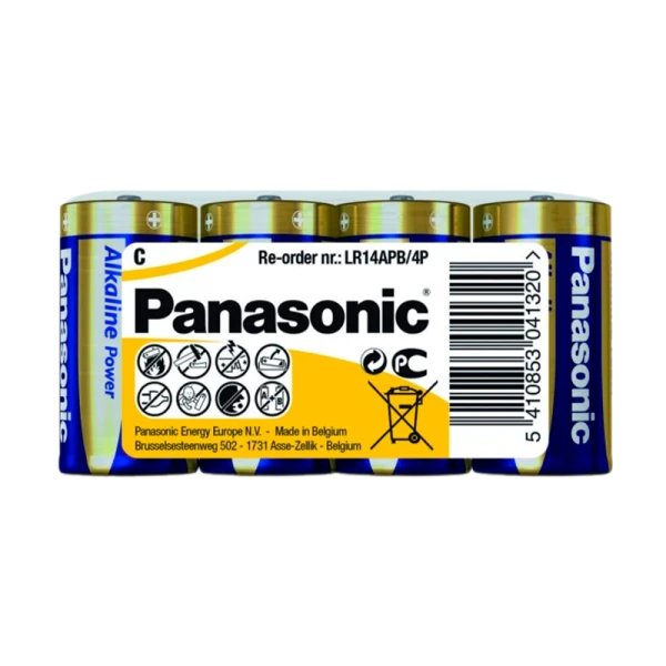 Батарейка Panasonic Alkaline power LR14 C Shrink 4 1.5V (4/24/120)