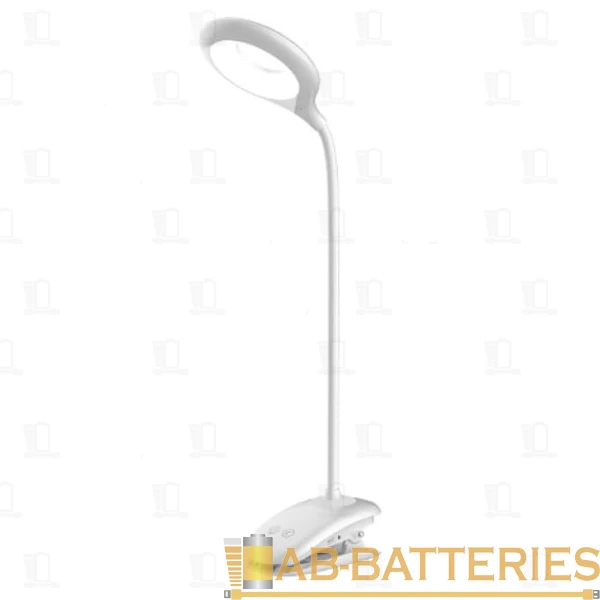 Светильник настольный Ultraflash UF-705 4.5W 230V 20LED прищепка сенс. белый (1/60)