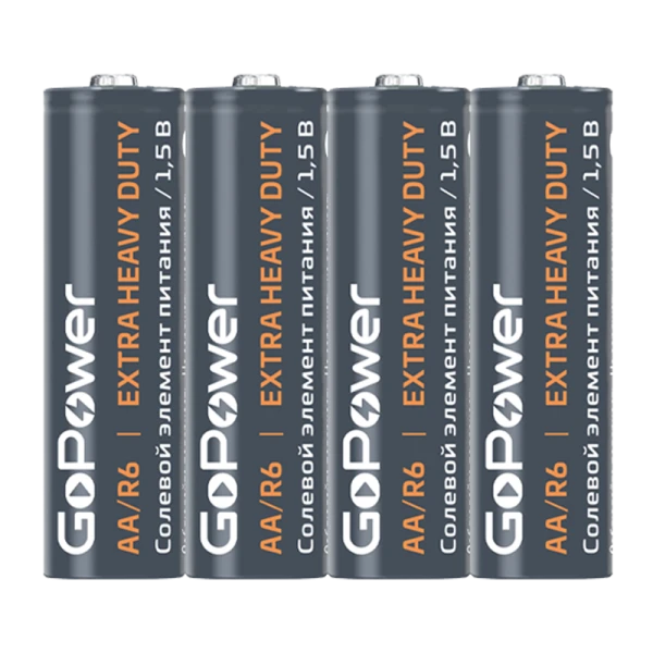Батарейка GoPower R6 AA Shrink 4 Heavy Duty 1.5V (4/60/1200)