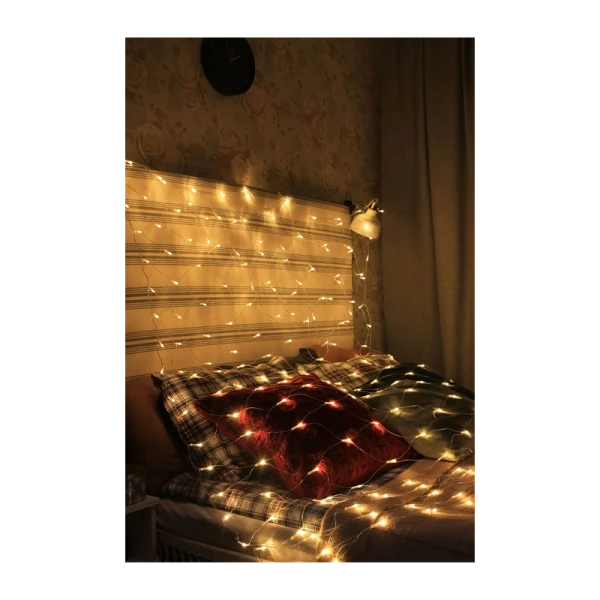 *Гирлянда Космос 240LED 1.8м лампочки сетка 8 режимов с контроллером белый (1/40) 